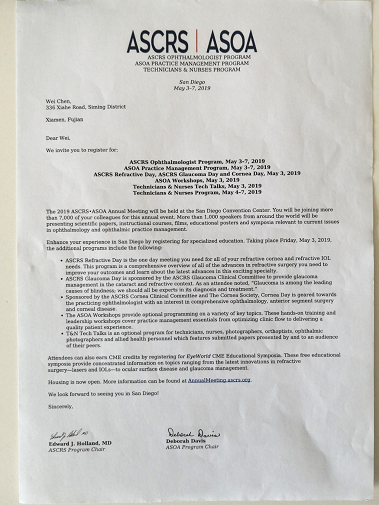 厦门眼科中心漳州眼科医院执行院长陈伟应邀出席美国白内障眼屈光手术学会(ASCRS)年会2.png